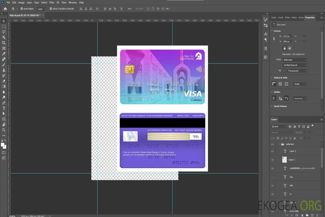 Carte visa classique Oman Bank Nizwa template Carte visa classique Oman Bank Nizwa template